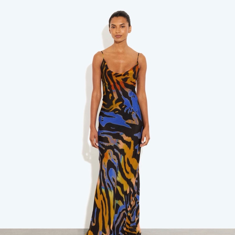 Rat & Boa Vibrant Black and Blue Maxi Dress - Picture 2 of 4